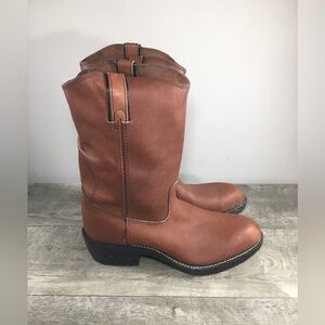 Iron Age Roper Leather Work Biker Wellington Boots Soft Toe Mens Made In USA 8